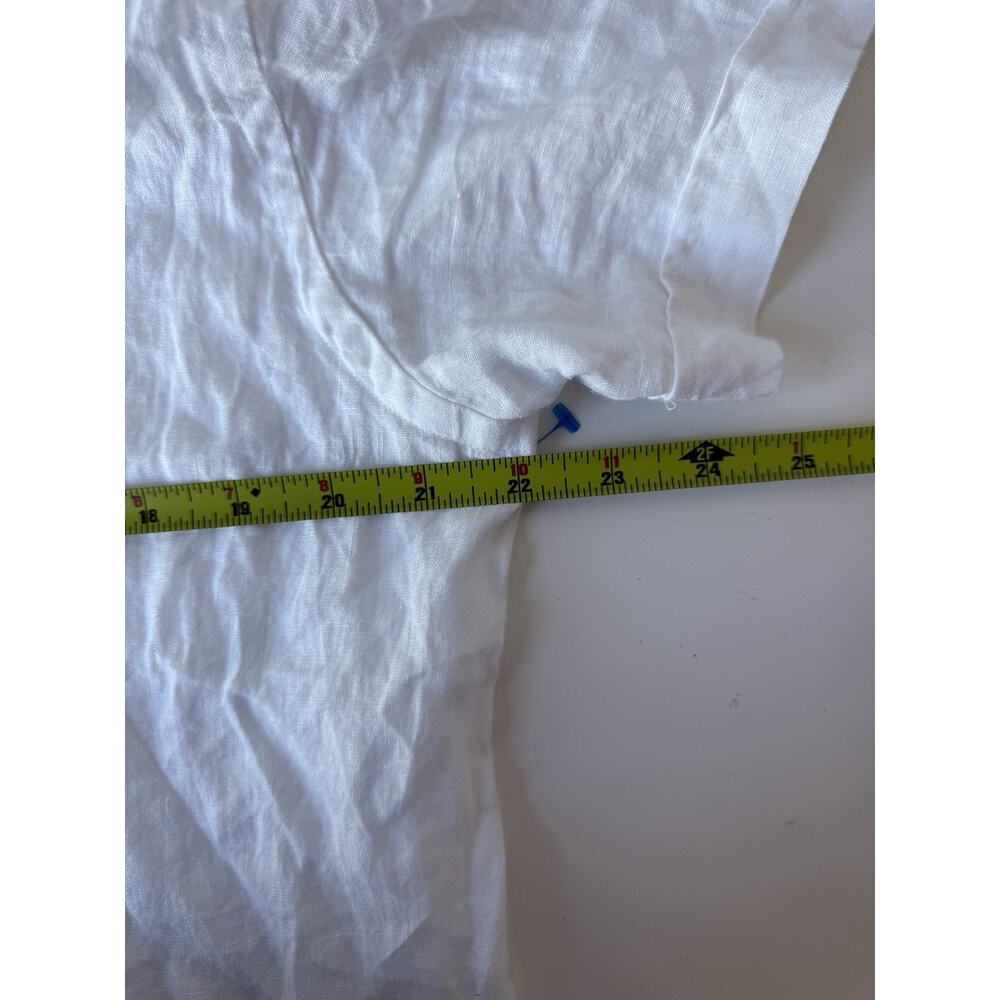 Porter and Ash Shirt Womens L White 100% Linen Hawaiian Camp Button Up Beach - Picture 7 of 10